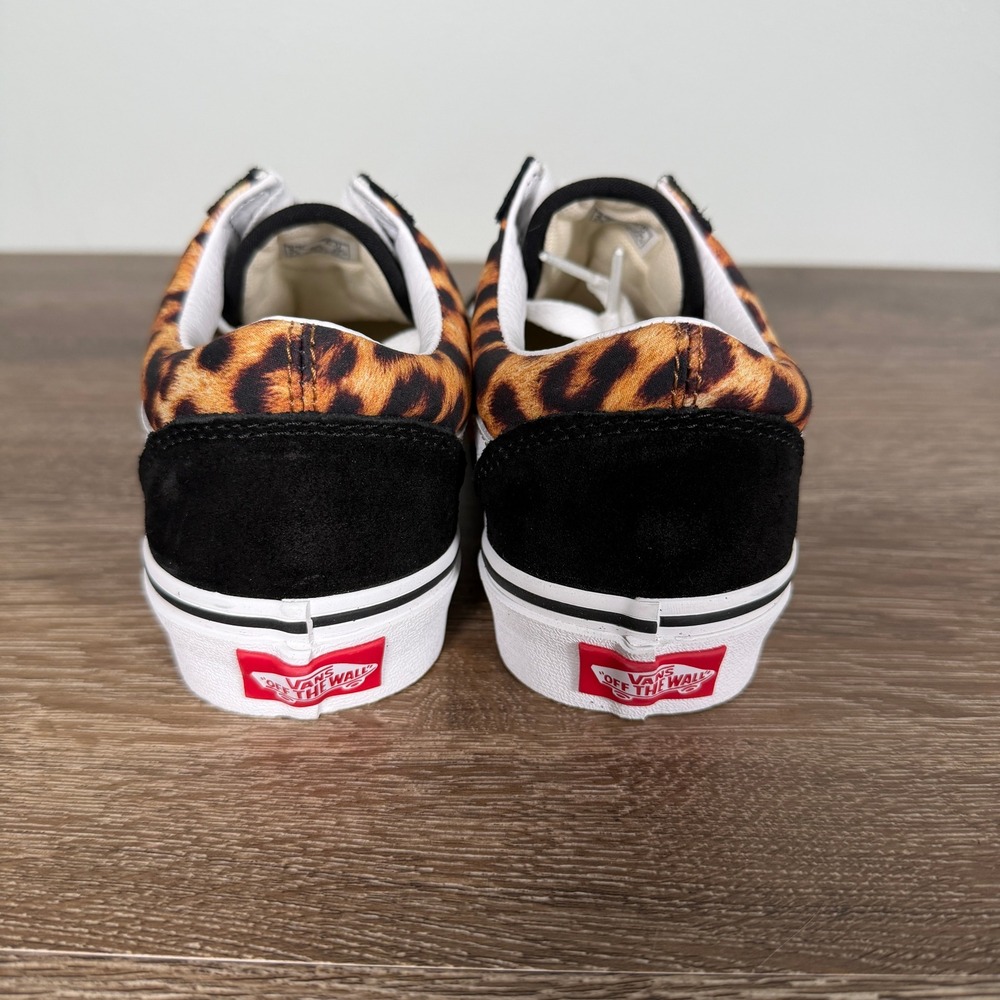 Vans Old Skool Leopard Print Black Suede Low Top Skate Shoes Sneakers - Picture 4 of 9